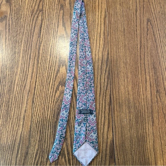 Christian Dior All Silk Paisley Neck Tie 100% silk made in the USA 🇺🇸 - Picture 4 of 7